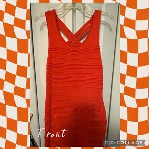 Red bodycon Dress with Crisscross Back